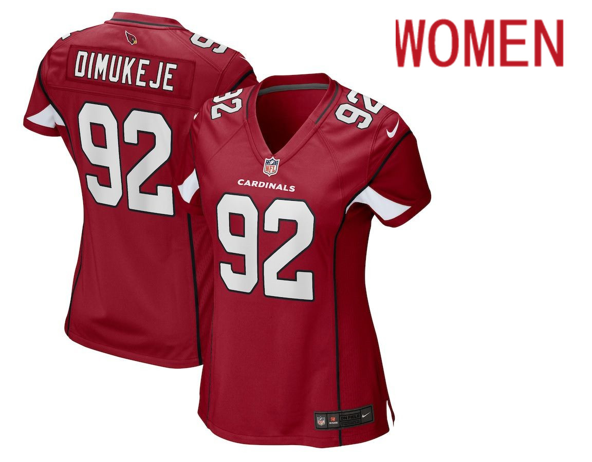 Women Arizona Cardinals 92 Victor Dimukeje Nike Red Game NFL Jersey